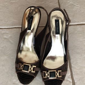 Brown high heel sandals